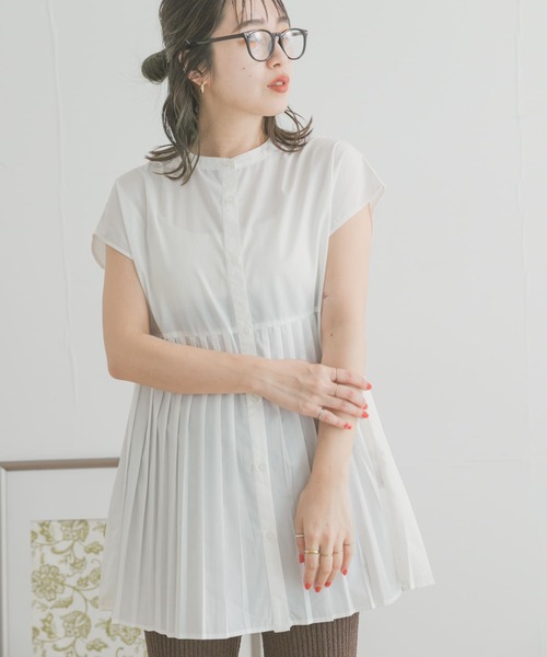 ITEMS URBANRESEARCH（アイテムズ アーバンリサーチ）の「プリーツキリカエフレンチブラウス（Tシャツ/カットソー・レディース・ホワイト系その他/オフホワイト/ブラック・FREE）」の15枚目の写真