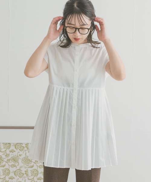 ITEMS URBANRESEARCH（アイテムズ アーバンリサーチ）の「プリーツキリカエフレンチブラウス（Tシャツ/カットソー・レディース・ホワイト系その他/オフホワイト/ブラック・FREE）」の16枚目の写真