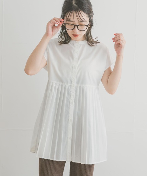 ITEMS URBANRESEARCH（アイテムズ アーバンリサーチ）の「プリーツキリカエフレンチブラウス（Tシャツ/カットソー・レディース・ホワイト系その他/オフホワイト/ブラック・FREE）」の20枚目の写真