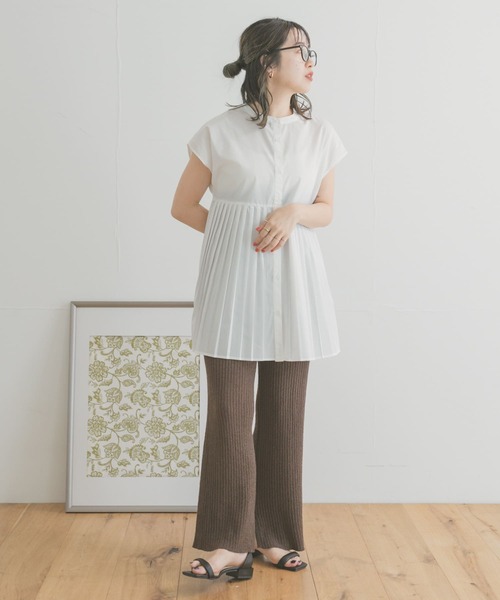 ITEMS URBANRESEARCH（アイテムズ アーバンリサーチ）の「プリーツキリカエフレンチブラウス（Tシャツ/カットソー・レディース・ホワイト系その他/オフホワイト/ブラック・FREE）」の21枚目の写真