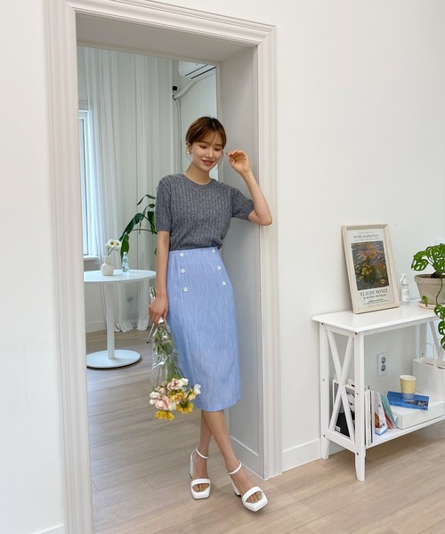 〈未使用〉23区 ケーブルニット 38 ブルー np7851-05_1.jpg