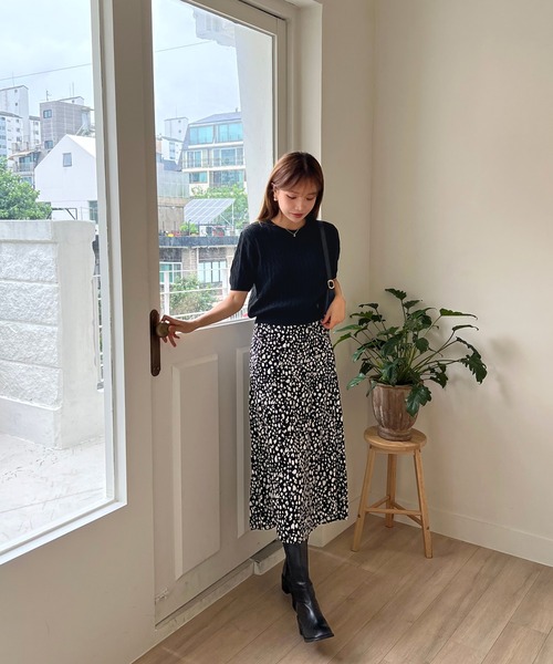 むくむくぷー です★美品★ピマコットン半袖ケーブルニット by muni:r（バイ ムニール）の「6COLOR半袖ケーブルニット