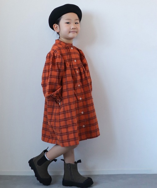 apres les cours（アプレレクール）の「WEB限定 まいにちワンピース（ワンピース・キッズ・カーキ/その他3/ブルー/ブラック/オレンジ/ワインレッド/アイボリー・100/120/130/80/90/140/110）」の12枚目の写真