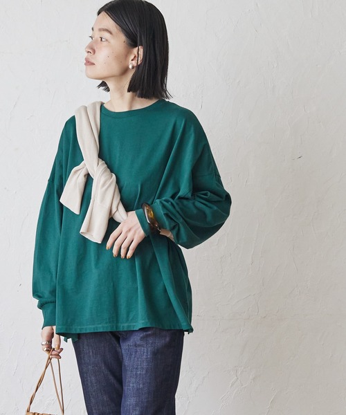 AMERICAN HOLIC（アメリカンホリック）の「BIGシルエットカットプルオーバー（Tシャツ/カットソー・レディース・ブラック/ブルーグリーン/オフホワイト/ブラック系その他4/グレー系その他4・M/L）」の5枚目の写真