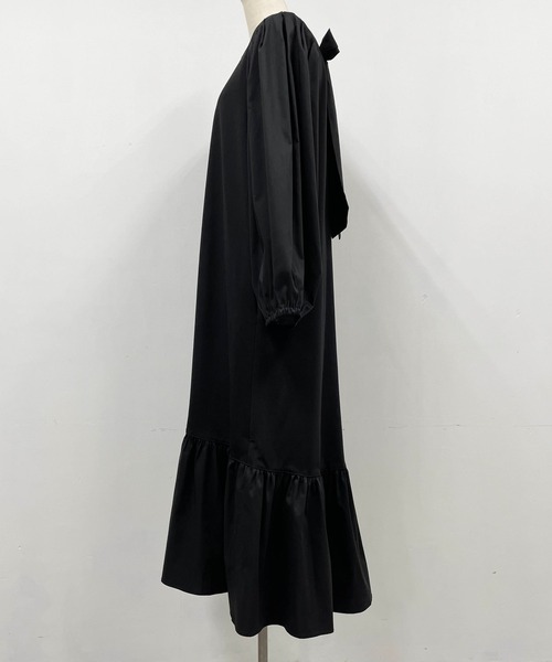 PICCIN（ピッチン）の「バックリボン異素材ワンピース（ワンピース・レディース・ブラック/カーキ・M）」の19枚目の写真