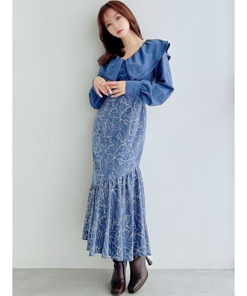 RESEXXY（リゼクシー）の「ラッフルデザインマーメイドワンピース（ワンピース・レディース・ホワイト/ブラック/ベージュ/ブルー・FREE）」の21枚目の写真