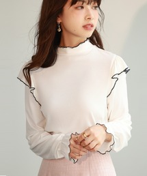 SAISON DE PAPILLON | メロウフリルカットソープルオーバー(Tシャツ/カットソー)