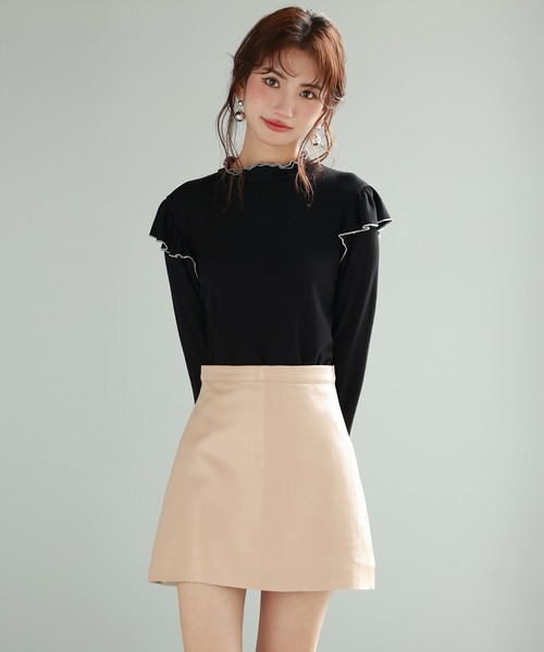 SAISON DE PAPILLON（セゾンドパピヨン）の「メロウフリルカットソープルオーバー（Tシャツ/カットソー・レディース・ホワイト/ブラック・S/M/L）」の10枚目の写真