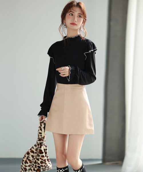 SAISON DE PAPILLON（セゾンドパピヨン）の「メロウフリルカットソープルオーバー（Tシャツ/カットソー・レディース・ホワイト/ブラック・S/M/L）」の13枚目の写真