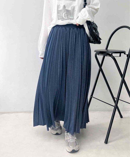 AS KNOW AS plus（アズノゥアズプラス）の「♪変形アコーディオンプリーツスカート（スカート・レディース・チャコールグレー/グリーン/アイボリー/マスタード/グレイッシュベージュ/ライトグリーン/イエロー/ブルー/ブラック系/アイボリー系/グリーン系/グレー系1/ブラウン系1/グリーン系1/ブラック系1/ボルドー/サックスブルー系2/アイボリー系2/ブラック系2/カーキ系3/グレー系3/アイボリー系3/ブルー系2・FREE）」の20枚目の写真