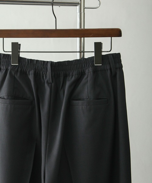 タグ付き【NILWAY／ニルウェイ】メルトン　ルーズ　ワイドストレートパンツ Nilway スラックス 420g&frasl;mTR配色ステッチワイドルーズ袴パンツ