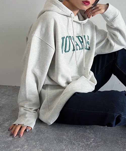 PAGEBOY（ページボーイ）の「クラックロゴパーカー（パーカー・レディース・ブラック/オフホワイト/グレー・FREE）」の3枚目の写真