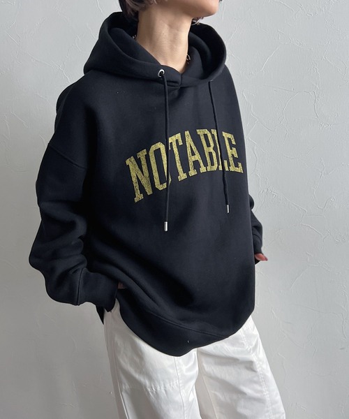 PAGEBOY（ページボーイ）の「クラックロゴパーカー（パーカー・レディース・ブラック/オフホワイト/グレー・FREE）」の2枚目の写真