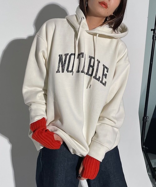 PAGEBOY（ページボーイ）の「クラックロゴパーカー（パーカー・レディース・ブラック/オフホワイト/グレー・FREE）」の4枚目の写真