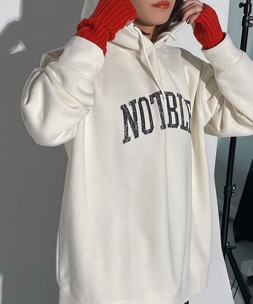 PAGEBOY（ページボーイ）の「クラックロゴパーカー（パーカー・レディース・ブラック/オフホワイト/グレー・FREE）」の6枚目の写真