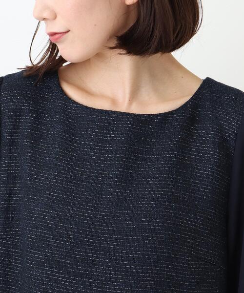 SHOO・LA・RUE（シューラルー）の「◆【S－3L／セットアップ可／セレモニー】ツイード異素材使いワンピース（ワンピース・レディース・ネイビー系7/グレー系その他3・01/04/02/05/03）」の3枚目の写真