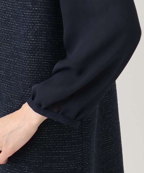 SHOO・LA・RUE（シューラルー）の「◆【S－3L／セットアップ可／セレモニー】ツイード異素材使いワンピース（ワンピース・レディース・ネイビー系7/グレー系その他3・01/04/02/05/03）」の16枚目の写真