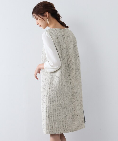 SHOO・LA・RUE（シューラルー）の「◆【S－3L／セットアップ可／セレモニー】ツイード異素材使いワンピース（ワンピース・レディース・ネイビー系7/グレー系その他3・01/04/02/05/03）」の19枚目の写真
