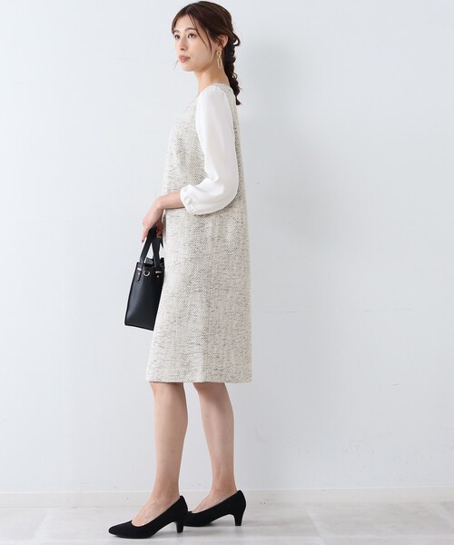 SHOO・LA・RUE（シューラルー）の「◆【S－3L／セットアップ可／セレモニー】ツイード異素材使いワンピース（ワンピース・レディース・ネイビー系7/グレー系その他3・01/04/02/05/03）」の21枚目の写真