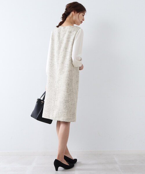 SHOO・LA・RUE（シューラルー）の「◆【S－3L／セットアップ可／セレモニー】ツイード異素材使いワンピース（ワンピース・レディース・ネイビー系7/グレー系その他3・01/04/02/05/03）」の22枚目の写真