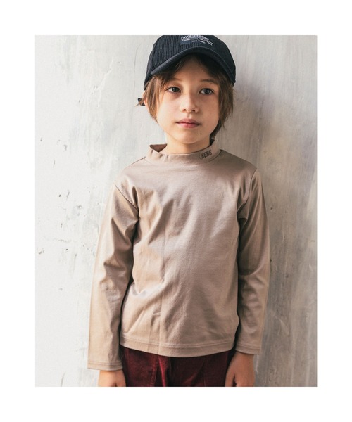 BeBe(ベベ)の「BeBe/コットンスムースチビハイネックTシャツ(100~150cm)(Tシャツ/カットソー・キッズ・ブラック/ベージュ・110/140/130/150/120/100)」の7枚目の写真