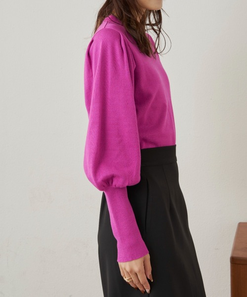 CLEARIMPRESSION （クリアインプレッション）の「タックボリュームスリーブニット（ニット/セーター・レディース・ブラック/ピンク・FREE）」の17枚目の写真