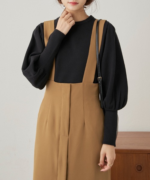 CLEARIMPRESSION （クリアインプレッション）の「タックボリュームスリーブニット（ニット/セーター・レディース・ブラック/ピンク・FREE）」の5枚目の写真