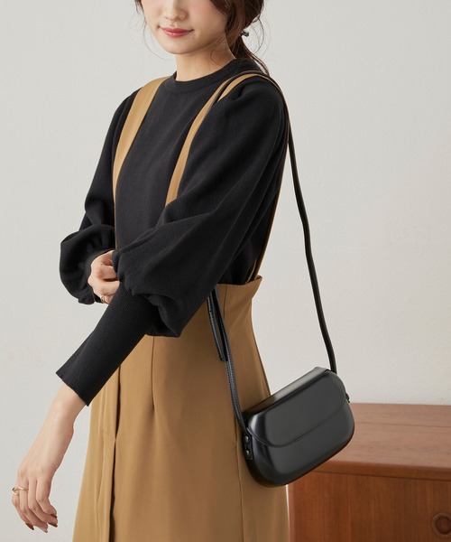 CLEARIMPRESSION （クリアインプレッション）の「タックボリュームスリーブニット（ニット/セーター・レディース・ブラック/ピンク・FREE）」の3枚目の写真