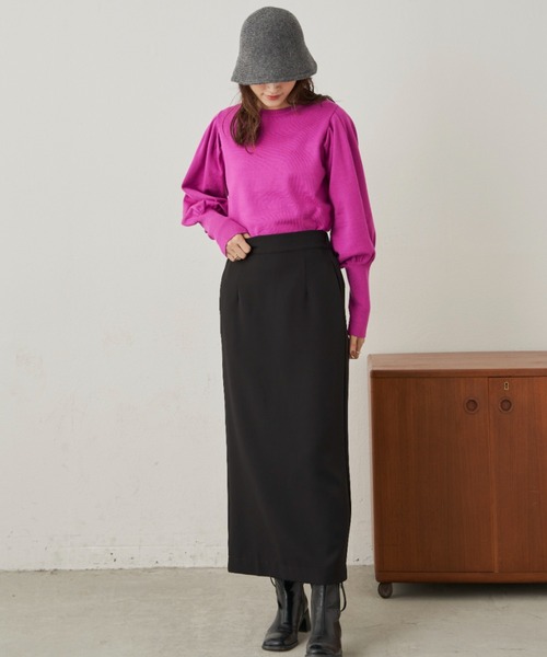 CLEARIMPRESSION （クリアインプレッション）の「タックボリュームスリーブニット（ニット/セーター・レディース・ブラック/ピンク・FREE）」の18枚目の写真