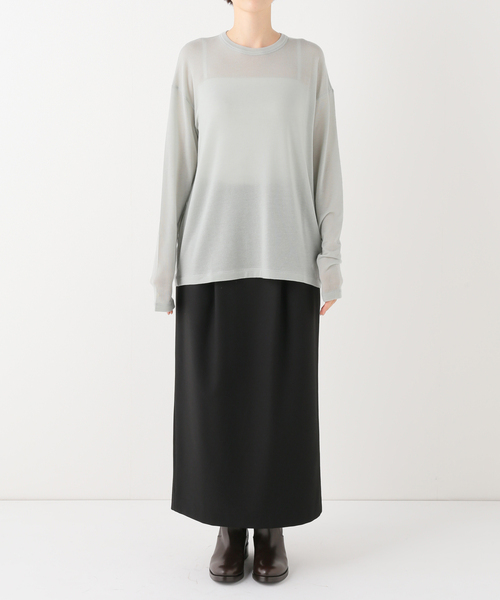 Spick & Span(スピックアンドスパン)の「カシミアシルクシアートップス(Tシャツ/カットソー・レディース・オレンジ/スカイブルー/ホワイト・FREE)」の8枚目の写真