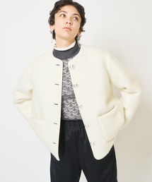 Whim Gazette ウィムガゼット ツイードノーカラージャケット ツイードノーカラージャケット | Whim Gazette(ウィム ガゼット