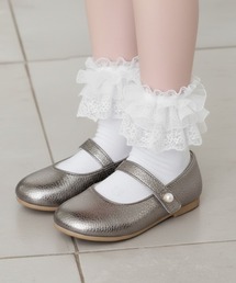 Rora（ローラ）の「ブリーズ ショートソックス (2color) フリル レース フォーマル 靴下  白 黒（ソックス/靴下）」