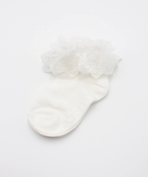 Rora(ローラ)の「ブリーズ ショートソックス (2color) フリル レース フォーマル 靴下 白 黒(ソックス/靴下・キッズ・ホワイト/ブラック・14.0cm/16.0cm/18.0cm/20.0cm)」の11枚目の写真