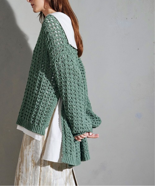 KOH.style（コースタイル）の「サイドスリットメッシュニット（ニット/セーター・レディース・ブラック/パープル系/グリーン・FREE）」の17枚目の写真