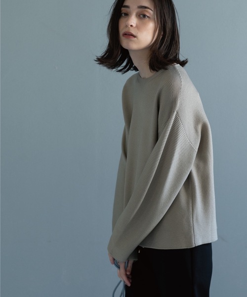 OPAQUE.CLIP（オペークドットクリップ）の「◆ボートネックニット【アンチピリング】（ニット/セーター・レディース・オフホワイト/ブルー/ブラック系2/ブルー系2/オレンジ/ベージュ・34/36/38/40/42）」の19枚目の写真