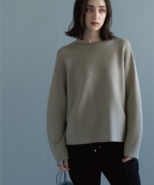 OPAQUE.CLIP（オペークドットクリップ）の「◆ボートネックニット【アンチピリング】（ニット/セーター・レディース・オフホワイト/ブルー/ブラック系2/ブルー系2/オレンジ/ベージュ・34/36/38/40/42）」の21枚目の写真