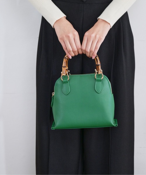 FREE'S MART（フリーズマート）の「バンブーミニショルダーバッグ（ショルダーバッグ・レディース・ブラック/ホワイト/グリーン/ホワイト系その他・ﾌﾘ-）」の5枚目の写真