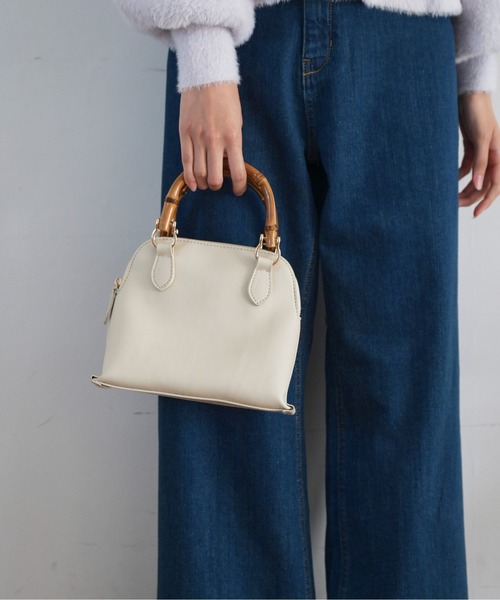 FREE'S MART（フリーズマート）の「バンブーミニショルダーバッグ（ショルダーバッグ・レディース・ブラック/ホワイト/グリーン/ホワイト系その他・ﾌﾘ-）」の7枚目の写真