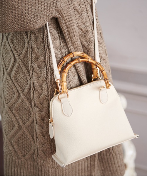 FREE'S MART（フリーズマート）の「バンブーミニショルダーバッグ（ショルダーバッグ・レディース・ブラック/ホワイト/グリーン/ホワイト系その他・ﾌﾘ-）」の8枚目の写真