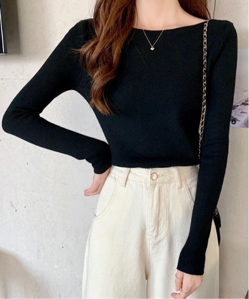Burner（バーナー）の「【OKUOKU　0909】コンパクト ベーシックニット　oku-tops-685416667220-1733（ニット/セーター・レディース・D/E/A/B/C・FREE）」の6枚目の写真