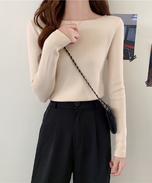 Burner（バーナー）の「【OKUOKU　0909】コンパクト ベーシックニット　oku-tops-685416667220-1733（ニット/セーター・レディース・D/E/A/B/C・FREE）」の12枚目の写真