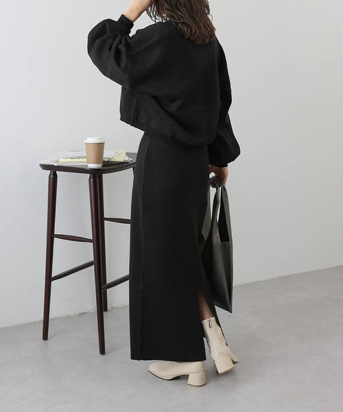 COLONY 2139(コロニートゥーワンスリーナイン)の「ラメニットペンシルスカート(スカート・レディース・ベージュ/グレー/ブラック・FREE)」の7枚目の写真