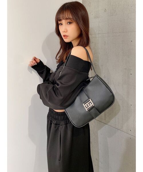 GYDA(ジェイダ)の「【セットアップ着用可】フロントレースアップ オフショルショートトップス(Tシャツ/カットソー・レディース・ブラック/アイボリー・FREE)」の11枚目の写真