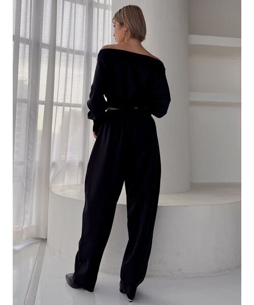 GYDA(ジェイダ)の「【セットアップ着用可】フロントレースアップ オフショルショートトップス(Tシャツ/カットソー・レディース・ブラック/アイボリー・FREE)」の21枚目の写真