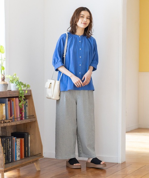 studio CLIP（スタディオクリップ）の「ナチュラルワイドデニムパンツ[プチ・プラスサイズあり]（デニムパンツ・レディース・ブラック/インディゴブルー/その他1/ライトブルー・MEDIUM/LARGE/ﾌﾘｰ(L)/PF）」の18枚目の写真