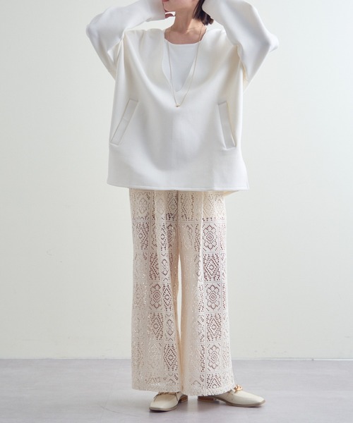 mline（エムライン）の「【サイズ展開あり】[mline]シアーレースパンツ（その他パンツ・レディース・ブラック/アイボリー・1/2）」の3枚目の写真