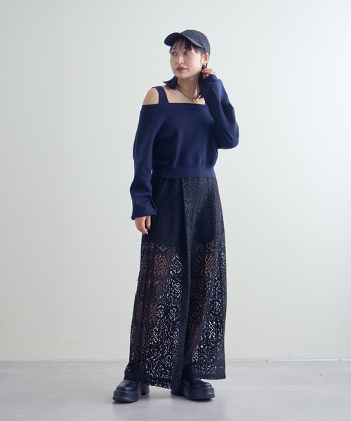 mline（エムライン）の「【サイズ展開あり】[mline]シアーレースパンツ（その他パンツ・レディース・ブラック/アイボリー・1/2）」の6枚目の写真