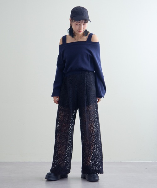 mline（エムライン）の「【サイズ展開あり】[mline]シアーレースパンツ（その他パンツ・レディース・ブラック/アイボリー・1/2）」の9枚目の写真