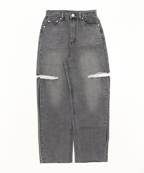 Per sist ence(パーシエンス)の「Per sist ence/パーシエンス 11ozデニムダメージカットスリットパンツ(デニムパンツ・レディース・ブラック/オフホワイト/ブルー・MEDIUM/SMALL)」の19枚目の写真