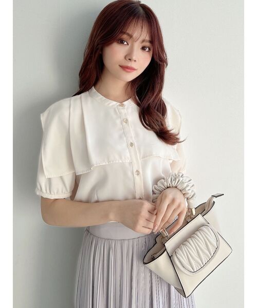 RESEXXY（リゼクシー）の「ウェーブキルティングギャザーバッグ（ハンドバッグ・レディース・ブラック/ベージュ/アイボリー・FREE）」の8枚目の写真